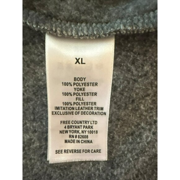 Free Country Frore Knit Fleece Gray Full-Zip Jacket Size XL - Picture 4 of 9